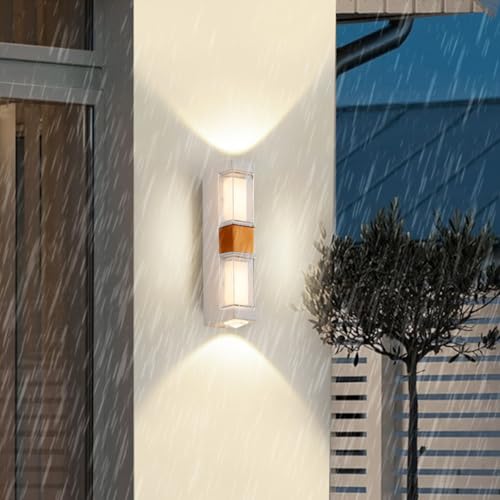 Aplique de pared LED exterior impermeable IP65 largo con difusor acrilico antideslumbrante