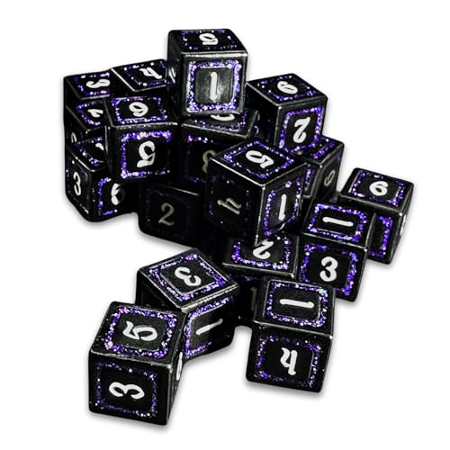 Sage's Portal Unique Metal D6 Dice Set 24 Piece Six Sided Dice for Dungeons and Dragons DND TTRPG Rolepaying Games D6 System Games and TCG Magic The Gathering (Splendor Royal Purple)