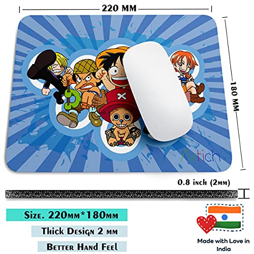 Image of Artich Anime Computer Stylish Laptop Rectangle Gaming Mouse Pad with Super Soft Non-Slip Rubber Base and Lycra Cloth Surface for Silky Touch | (Chibi Strawhats)