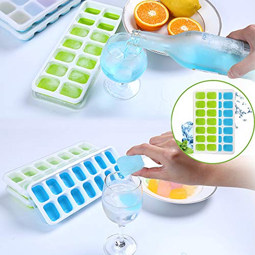 3 Packs Ice Cube Trays Easy Release Ice Cube Tray with Lids Flexible Silicone Stackable Ice Trays BPA Free and Dishwasher Safe - Thumbnail 5