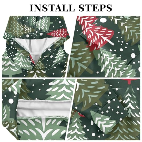 Kids Hoodies Sweaters Christmas Xmas Trees Hooded Sweatshirts with Big Pockets for Boys Girls B04003233