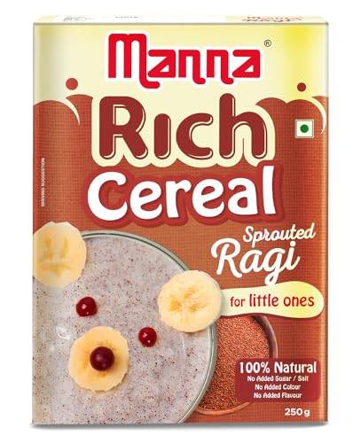 Image of Manna Sprouted Ragi Powder, Porridge Mix, No Added Sugar, Colour, Flavour, Salt. 250g