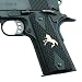 Altamont 1911 Grips - Rampant Colt - Full Size 1911 Wood Grips w. Ambi Safety fits Most Commander, Standard & Government 1911 Models - Made in USA (Blackwood - Gold Colt)
