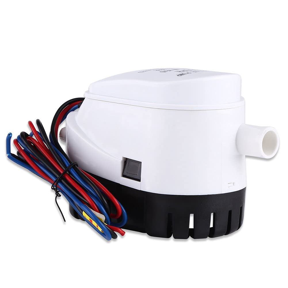 Automatische Bilgepumpe 12V 750GPH Tauchpumpe Bilgepumpe Bilgenwasserpumpe Tauchhydraulikpumpe Boots Lenzpumpe Wasserpumpe mit Schwimmerschalter für Boot Yacht
