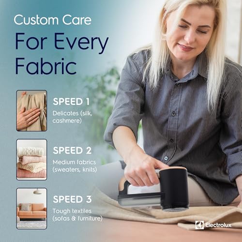 Electrolux Rechargeable Fabric Shaver | 3-Speed Lint Remover for Clothes & Furniture | Eliminates Fuzz & Pilling | Electric Lint Shaver with LED Display & Type-C Fast Charging Port - Black - Image 5