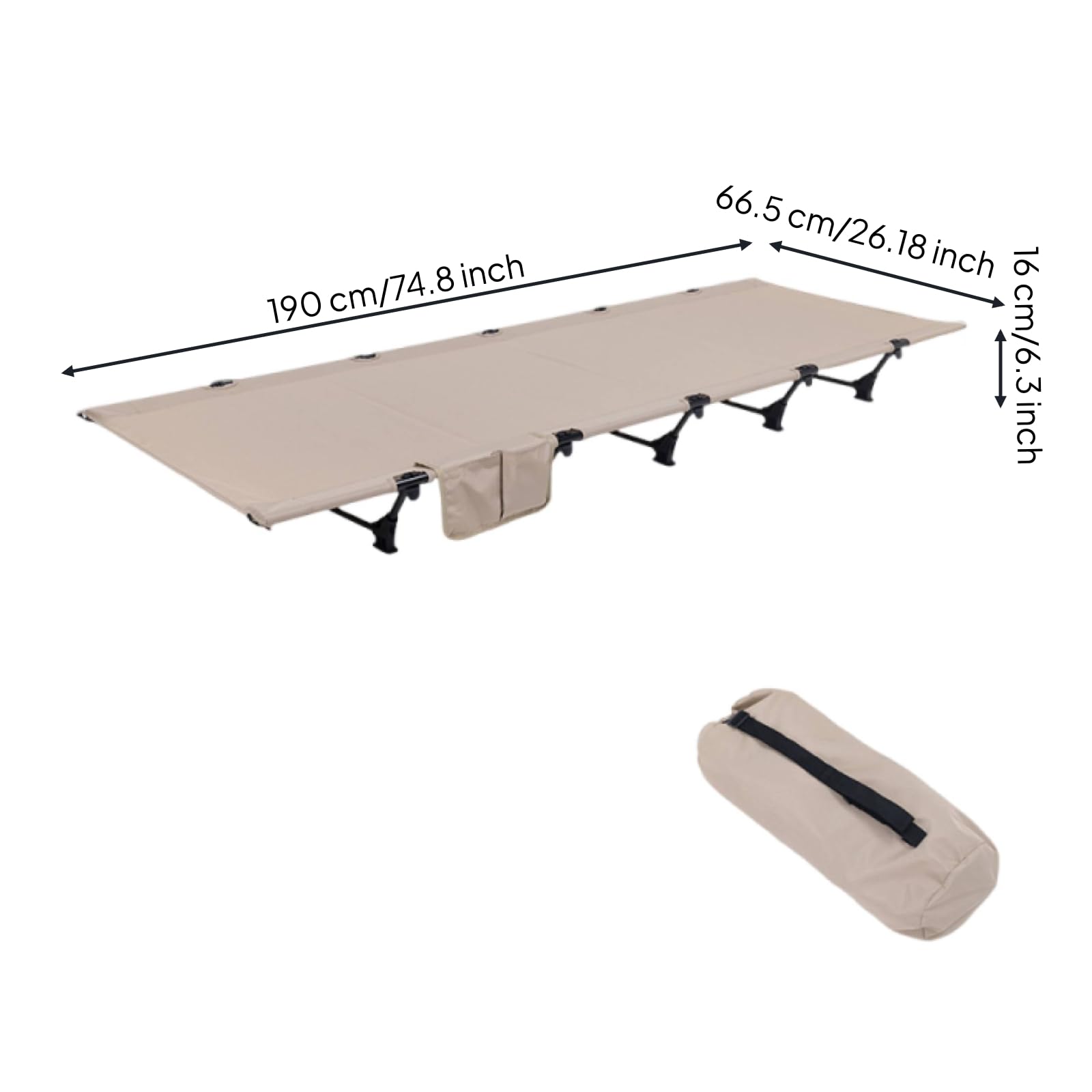 Letto da Campeggio Portatile Pieghevole Culla Lettino con Struttura in Alluminio Robusta Piano Rialzato Dal Suolo Capacità 150 Kg Adatto a, color to 1