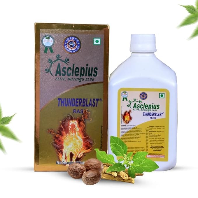 Asclepius Thuderblast Ras Enhances Physical Strength and Stamina, Boosts Natural Energy, Supports Vitality with Adaptogenic Herbs, Stimulant-Free - 500ml