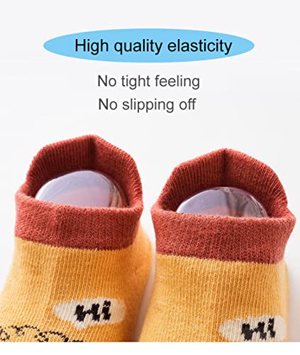 Toddler Non-skid Floor Socks Baby Non Slip Ankle Socks with Anti-Slip Soles for Infant Boys Girls 5 Pairs4