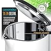 Arendo - Wasserkocher Edelstahl – 1,5 Liter - 2200 Watt – Doppelwand-Design – 360° Controller – BPA-frei – Überhitzungs- und Trockengehschutz - weiß matt