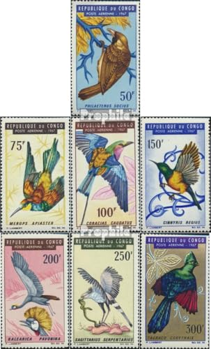 Sellos coleccionistas aves Congo Brazzaville 116-122 Prophila edición completa 1967