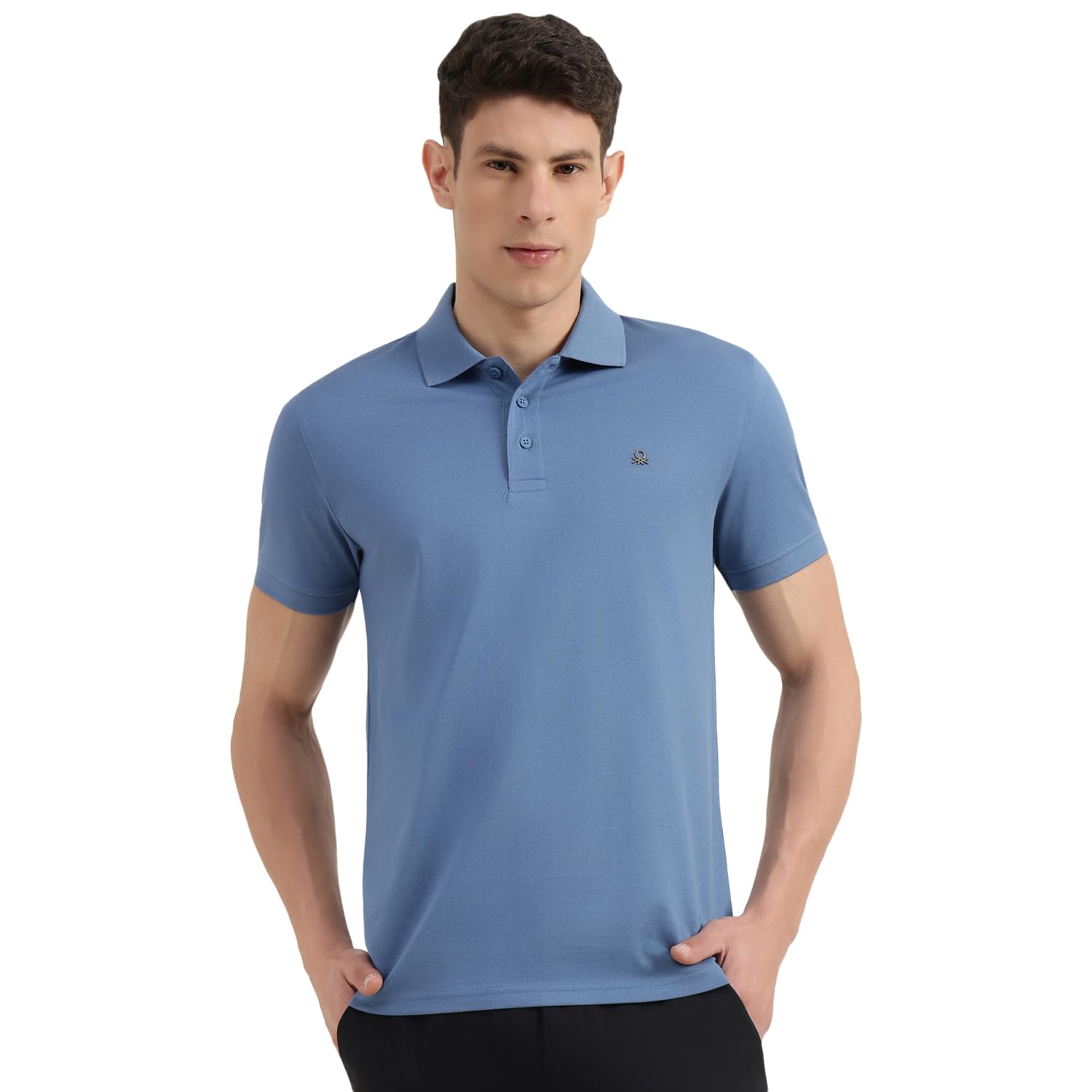 united colors of benetton Regular Fit Polo Neck Solid T-Shirt - 26P3G89J9999IWB2-picture-44