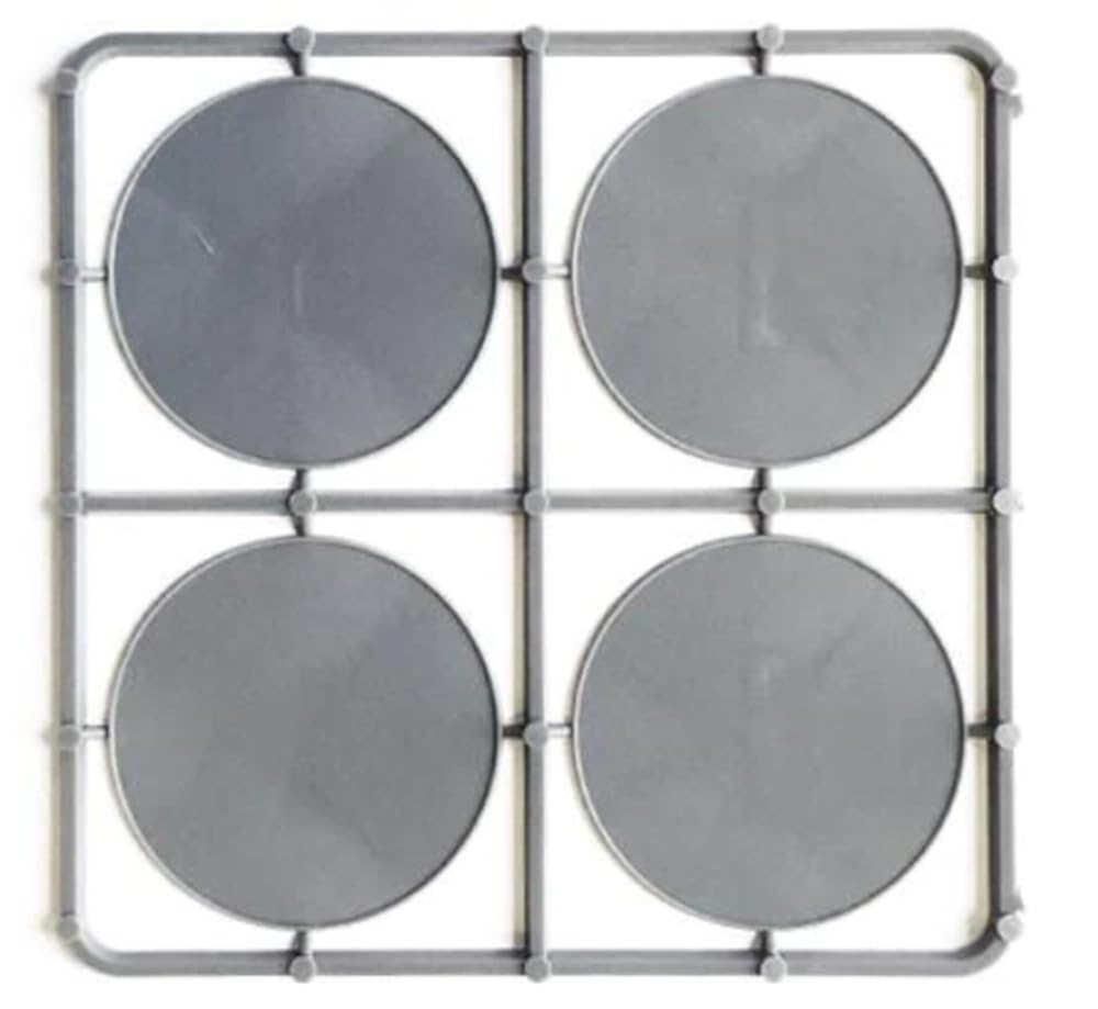 Warlord Games 16pcs 60mm Round Plastic lipped bases for Tabletop Miniatures, Grey