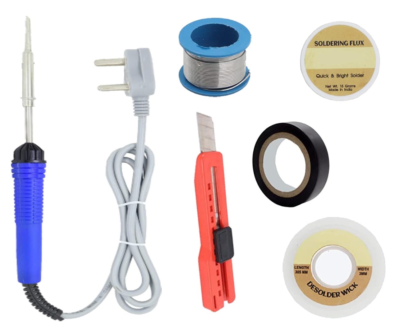 Aldeco Soldering Iron Kit, (6 in 1) Full Set 25W 110V Soldering Welding Iron Kit With Soldering iron, Wire, Flux, Wik, Cutter Blade, Tape, Corded Electric (B0BZJPGSR7) Amazon Price History, Amazon Price Tracker