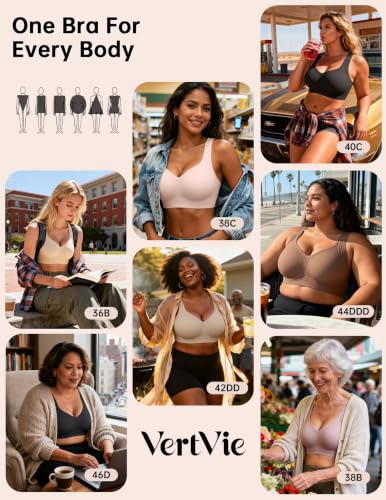 Image of Vertvie Jelly Bras for Women No Underwire Minimizer Support | Plus Size Older Lift, Full Coverage & Smoothing Back, Push Up, Separation & Supportive, Soft Comfy Seamless Wireless Bralette