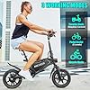 ANCHEER Folding Electric Bike for Adults, 374Wh Ebike, 20MPH Electric Bikes, 14" Foldable Electric Bicycle, 20-50 Miles Electric Bikes, E Bike, LCD Display, Dual Suspension, UL 2849 Certification #3