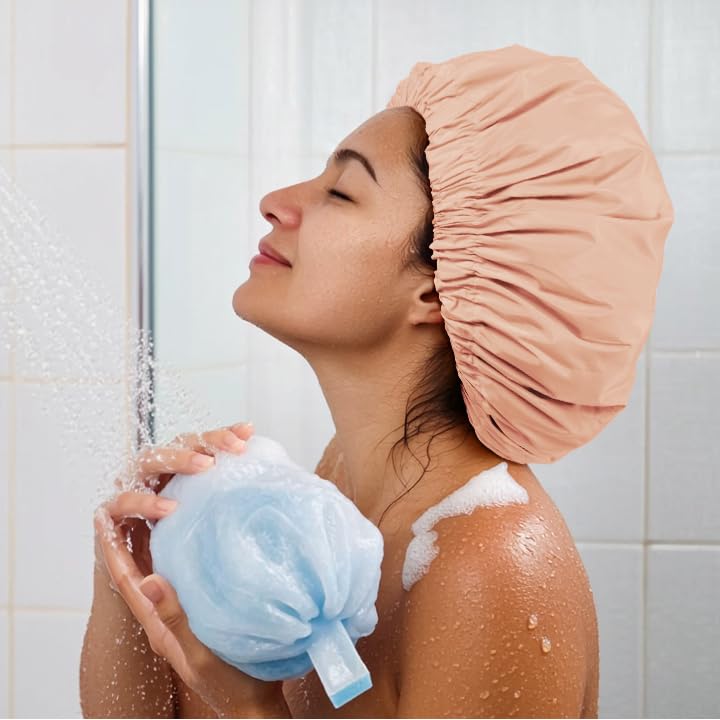 Shower Caps For Women Reusable Waterproof