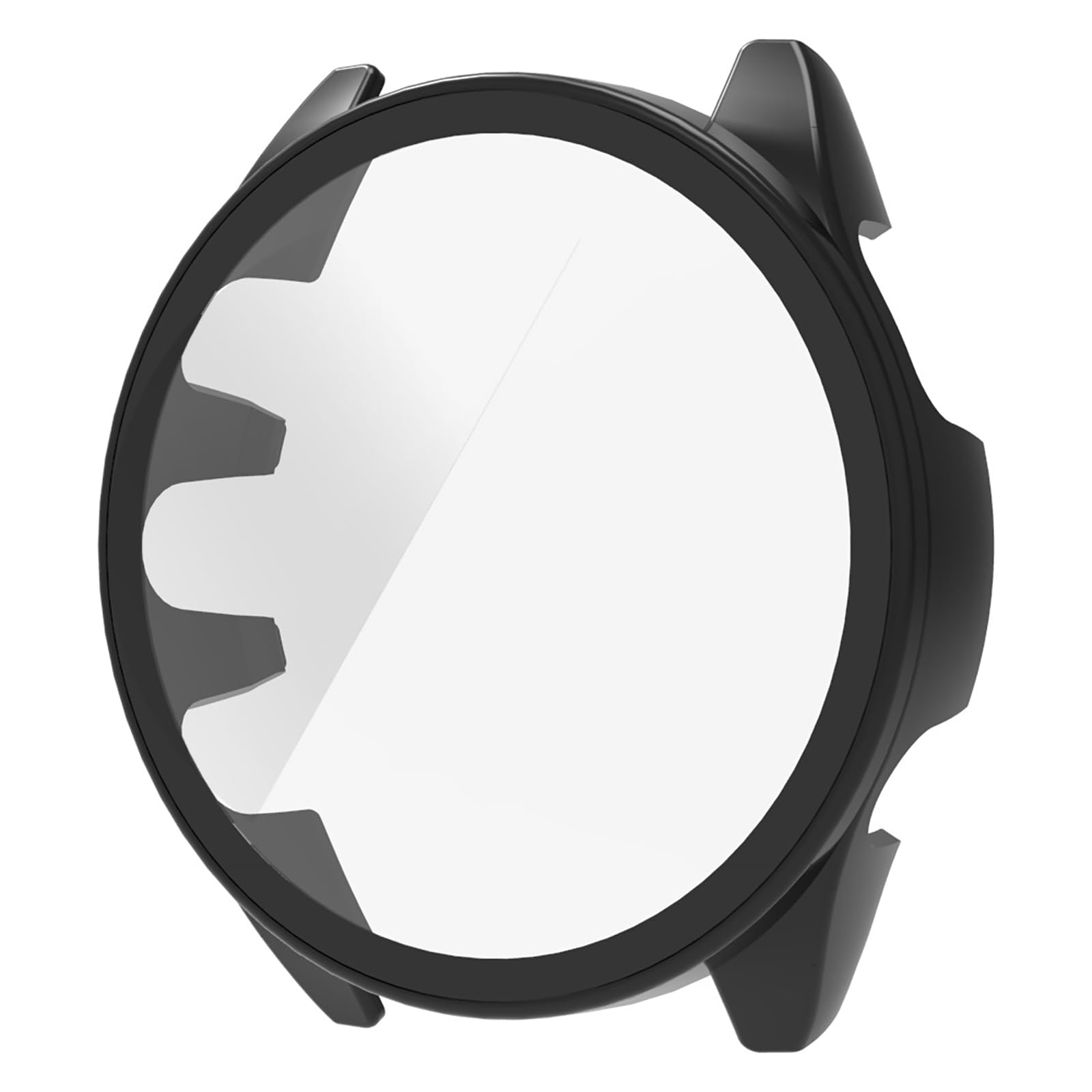 GIOPUEY [2-pak etui kompatybilne z zegarkiem Garmin Forerunner 165, szklana folia ochronna + twarda plastikowa ramka, pokrowiec do Garmin Forerunner 165 - czarne + czarne