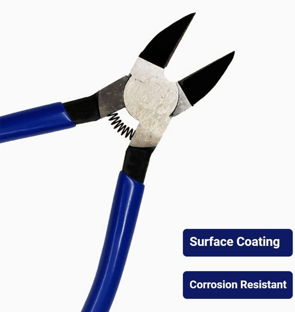 Kadimendium Diagonal Pliers Chrome Vanadium Steel Cutting Nippers Electrical Wire Cable Cutters Electronic Hardware Snips Professional Rope Shearing Stripper 8Inch