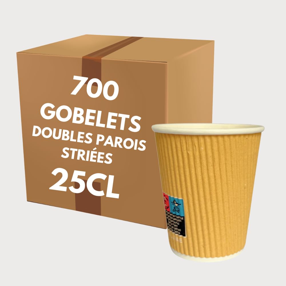 Gobelets Double Paroi Strié anti-brûlure | Solution solide pour vente à emporter