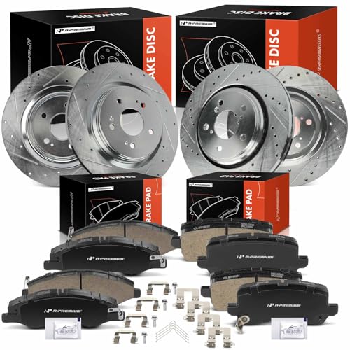 A-Premium Front and Rear Drilled and Slotted Disc Brake Rotors ...