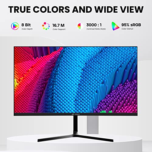 Crua 22 Inch Monitor, Fhd(1920X1080P) 75Hz Va Desktop Computer Monitor, 3 Sides Narrow Bezel 178° Wide Viewing Angle Business Office Display With Eye-Care Technology, Support Vesa, Vga&Hdmi Port-Black #TOP4