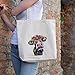 Gifts for Mom - Cow Tote Bag - Cow Lover Gift - Flower Crown Cow Totes -Handmade Totes - Cow Canvas Totes - Cute Cow Reusable Shopping Bag - Shoulder Bag - Grocery Bag - Handbag - Beach Bag