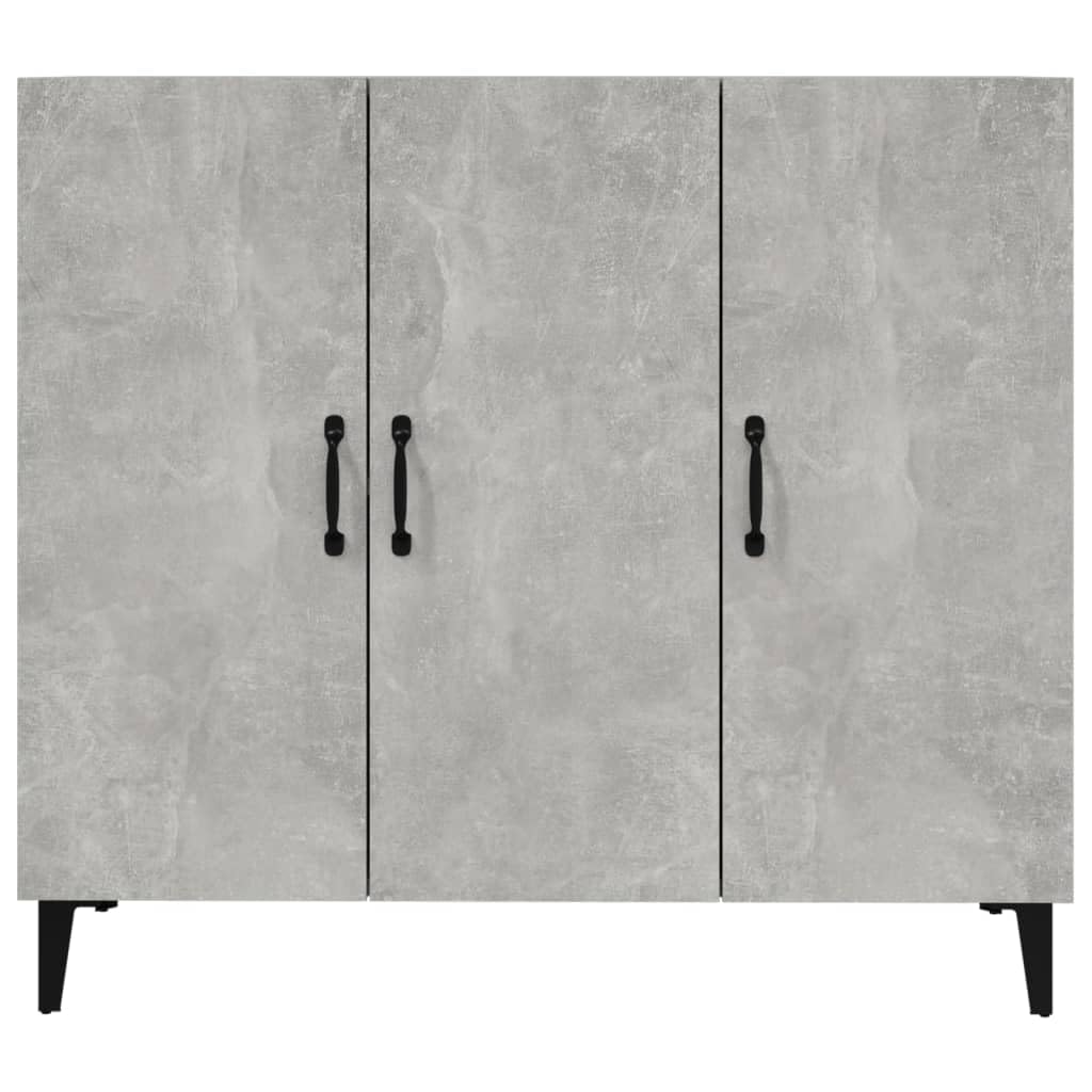 vidaXL Buffet Armoire de Rangement Organisateur de Maison Meuble de Rangement Armoire de Salon Intérieur Gris Béton Bois d'Ingénierie 90x34x80 cm