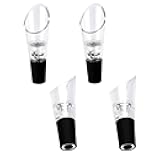 4 Pcs Wine Aerator Pourer, Wine Air Aerator and Decanter Spout Set No Drip and No Spill