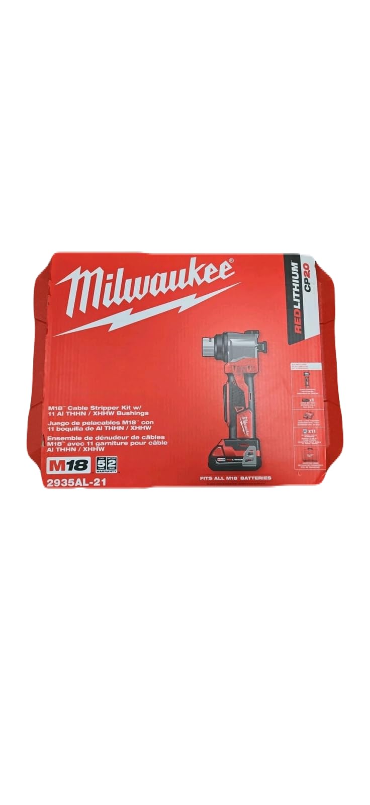 Milwaukee M18 - Kit pelacables inalámbrico de iones de litio de 18 voltios para corte de cables Al THHN/XHHW 2935AL-21