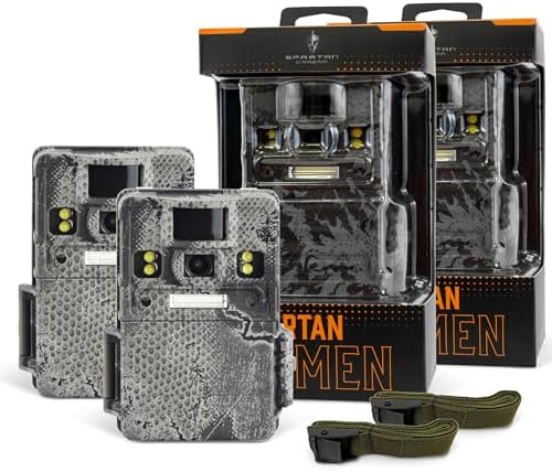 Spartan Camera 2 Pack Lumen Non Cellular Trail Camera HD Video, 24MP Photos, Dual Flash, Full Color Night Vision, 60ft Detection, 75° Wide-Angle, Rugged & Weatherproof