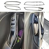 ruihe 4pc Carbon Fiber Color Door Window Lift Button Panel armrest Cover for Ford...