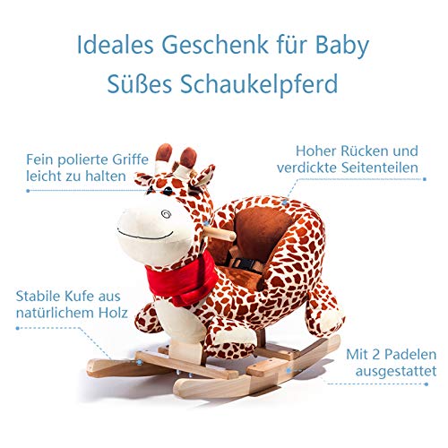 Yiifunglong Plüsch Schaukel Tier Schaukelstuhl, Cartoon Dinosaurier, Giraffe Schaukelstuhl für Kinder, Schaukelpferd… – Bild 5