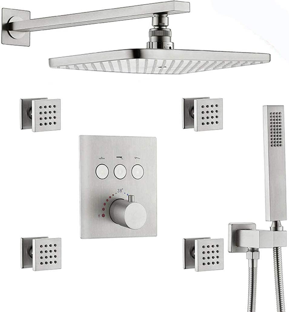 Système de douche thermostatique luxe laiton rectangulaire design