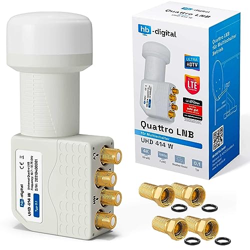 HB Digital LNB LNC   Conector con contactos chapados en oro para cable de televisión de alta definición, para FULL HD TV 3D, extensible, incluye enchufe