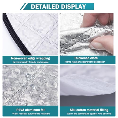 hifrom Copertura parabrezza auto, neve, auto, motore, copertura invernale per parabrezza, protezione UV, per auto, SUV, camion, furgoni