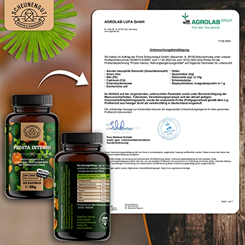 PROSTA INTENSO® - Prostata Kapseln Hochdosiert - WICHTIG: Laborgeprüfter Komplex mit Kürbiskern- & Sägepalmenextrakt… - Image 8