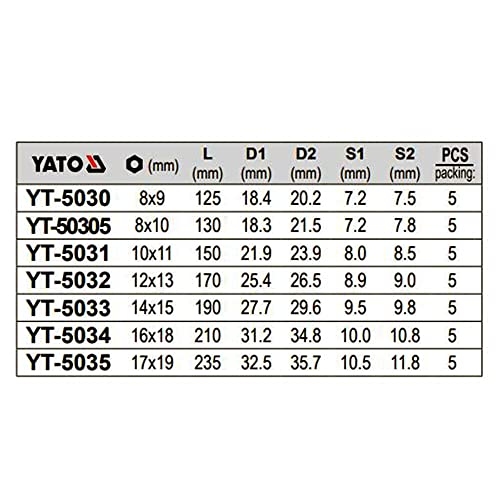 Image of Yato YT-5030 Double Ratchet Wrench 8X9mm |Power tools|hand Tools|Industrial Tools|Spanner Adjustable|Spanner Wrench, Multicolor