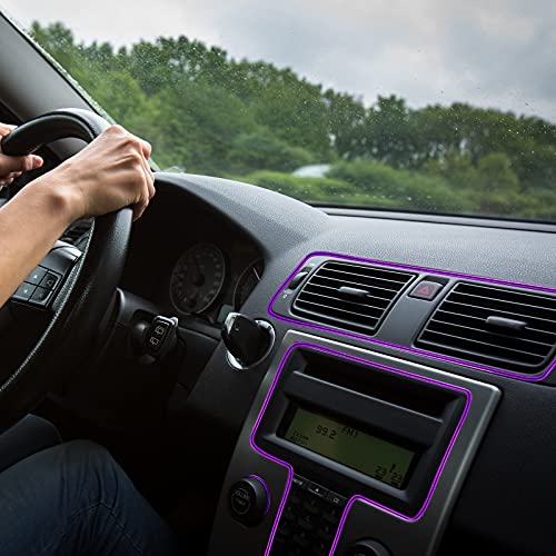 Car Interior Moulding Trim Strips 32 Feet Universal Car Decoration Pinstriping Filler Insert Strips Styling Dashboard Decorative Diy Flexible Strip Garnish Accessory With Installing Tool (Purple) #TOP6