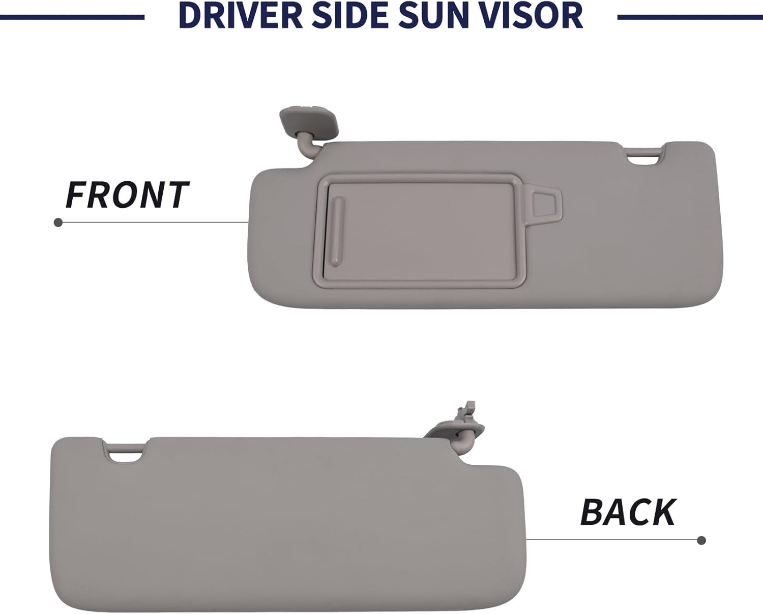 Driver Side Sun Visor W/o Sunroof Fit for KIA Sportage 2017-2022 Replace 85210-D9110 Front Left | Sun Protection Shade | Makeup Mirror | Gray
