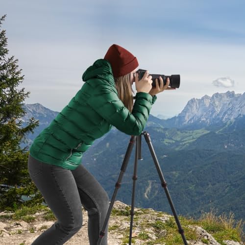 Hama Reisestativ „Ramble II Duo“ Carbon-Stativ (Kamerastativ, Handy-Stativ mit Handy-Halterung, Dreibein-Stativ Carbon-leicht, Fotostativ 3-fach ausziehbar, mit Einbein, Kugelkopf, Arca Swiss) schwarz