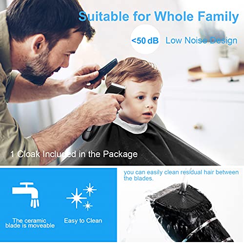 Professionele tondeuse, langhaartrimmer, voor heren, elektrische keramische messen, haarclip, baardtrimmer, snoerloos, kapper met smart lcd-display, 8 geleidingskammen, schaar, mantel - Image 6