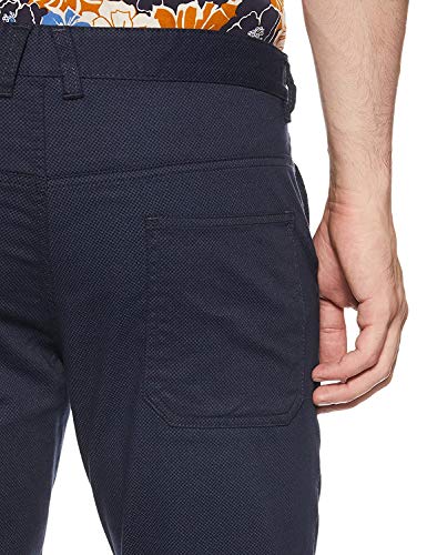 Image of ShreeRam Slim Fit Men NavyBlue Cotton Lycra Blend Trousers