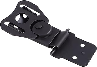 Housoutil Butterfly Lock Padlock Hasp Twists Clip Lock Hasp Clasp Box Twists Spring Load Twists Latch Twists Latch Clamp Lock Spring Loaded Twists Latch Suitcase Black Stainless Steel Box