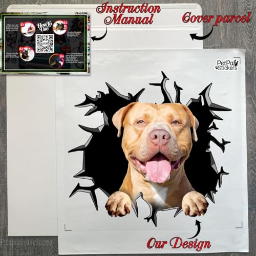Image of Vinyl Dog Stickers - Car Decals for Women, Dog Lovers (Pitbull Decals)