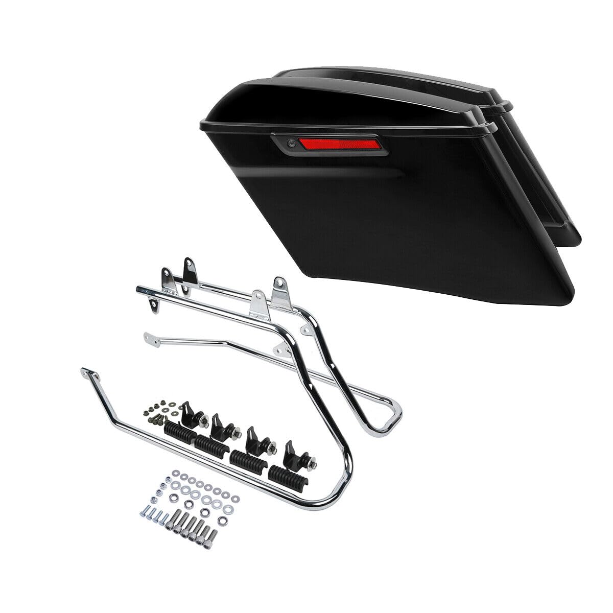 TCMT 4" Stretched Extended Saddlebags Conversion Bracket Kit Fit For Harley Heritage Softail Fatboy FLSTF Breakout 1984-2017 Chrome Bracket