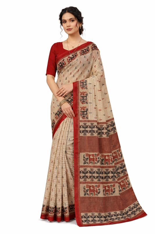 minu fashions Pure Cotton Printed Daily Wear Saree-picture-31
