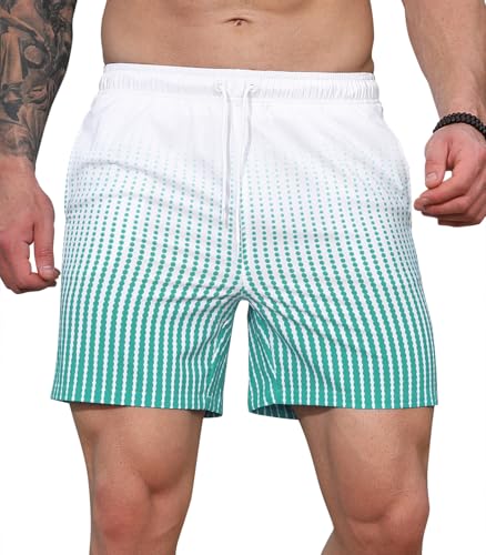 Curluriy Bañador Hombre Shorts de Baño Natación Secado Rápido Shorts de Baño Bañadores de Surf Malla y Cordón Ajustable