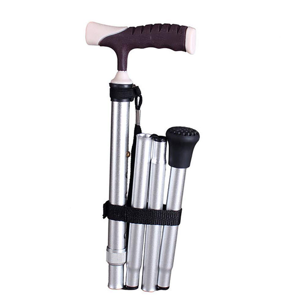 Bastón - Altura ajustable y plegable (83-93 cm) Bastón de aluminio ligero Bastón plegable Fácil de plegar, para hombres o mujeres Artritis Ancianos discapacitados y bastón para ancianos,muletas Times