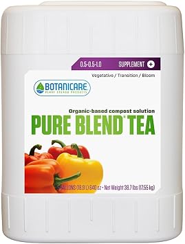 Botanicare Pure Blend Tea, Supplemental Nutrient, 0.5-0.5-1.0, 5 gal.