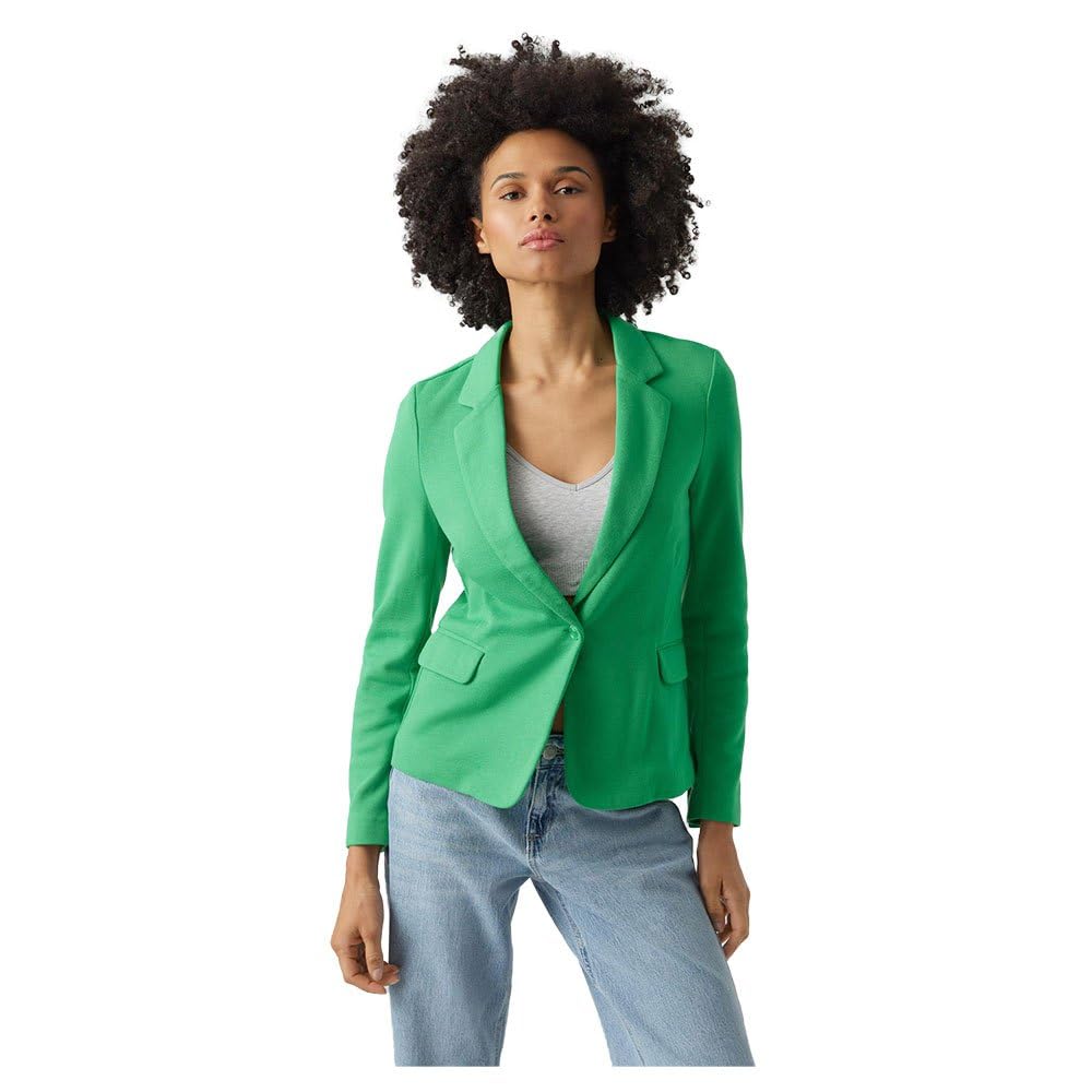 Vero Moda Women's Vmjulia Ls Blazer Dnm Noos, Bright Green, 8UK